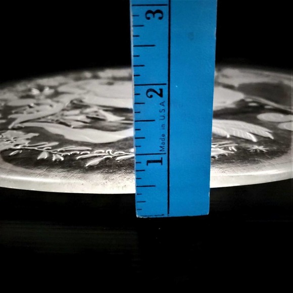 Santa Glass Cake Plate WINTERLAND made in W. Germany - Picture 4 of 4